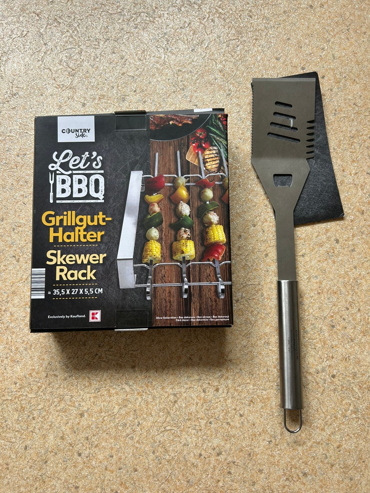 Grillspiezen met houder en spatel barbecue, Ophalen of Verzenden, Nieuw