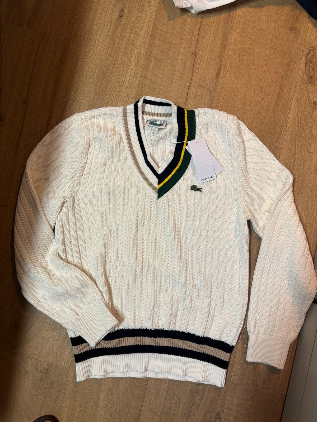 Nieuwe Lacoste kabel trui, Kleding | Heren, Truien en Vesten, Ophalen of Verzenden, Nieuw, Wit