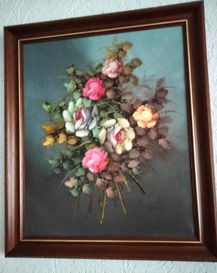 Schilderij olieverf op canvasdoek, Antiek en Kunst, Ophalen