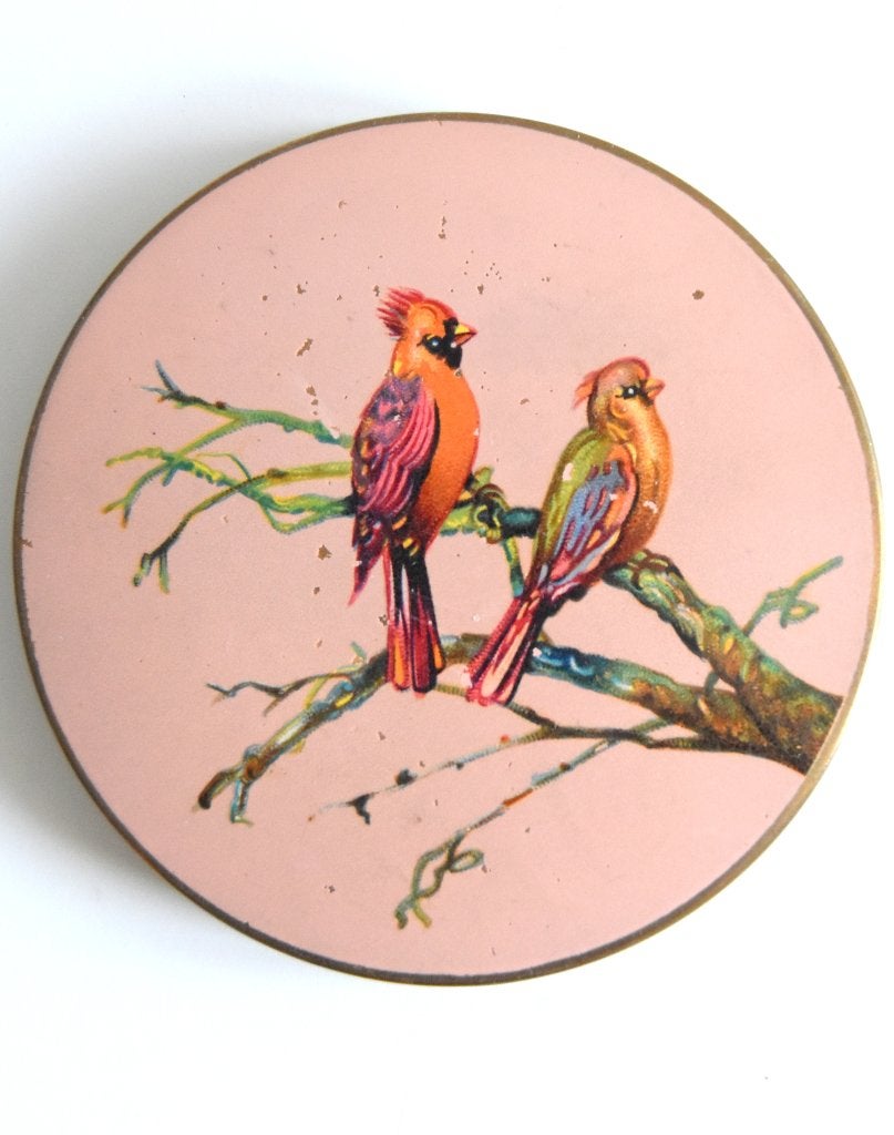 prachtige Stratton poederdoos met kardinaal vogeltjes, Ophalen of Verzenden