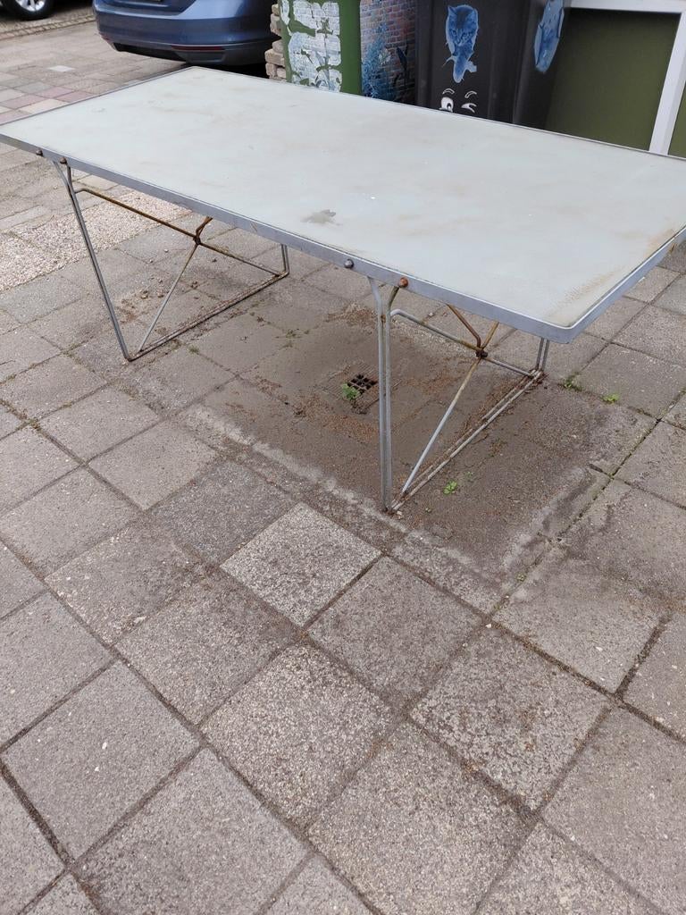 Tuintafel.GRATIS), Ophalen of Verzenden, Gebruikt, Rechthoekig, Aluminium