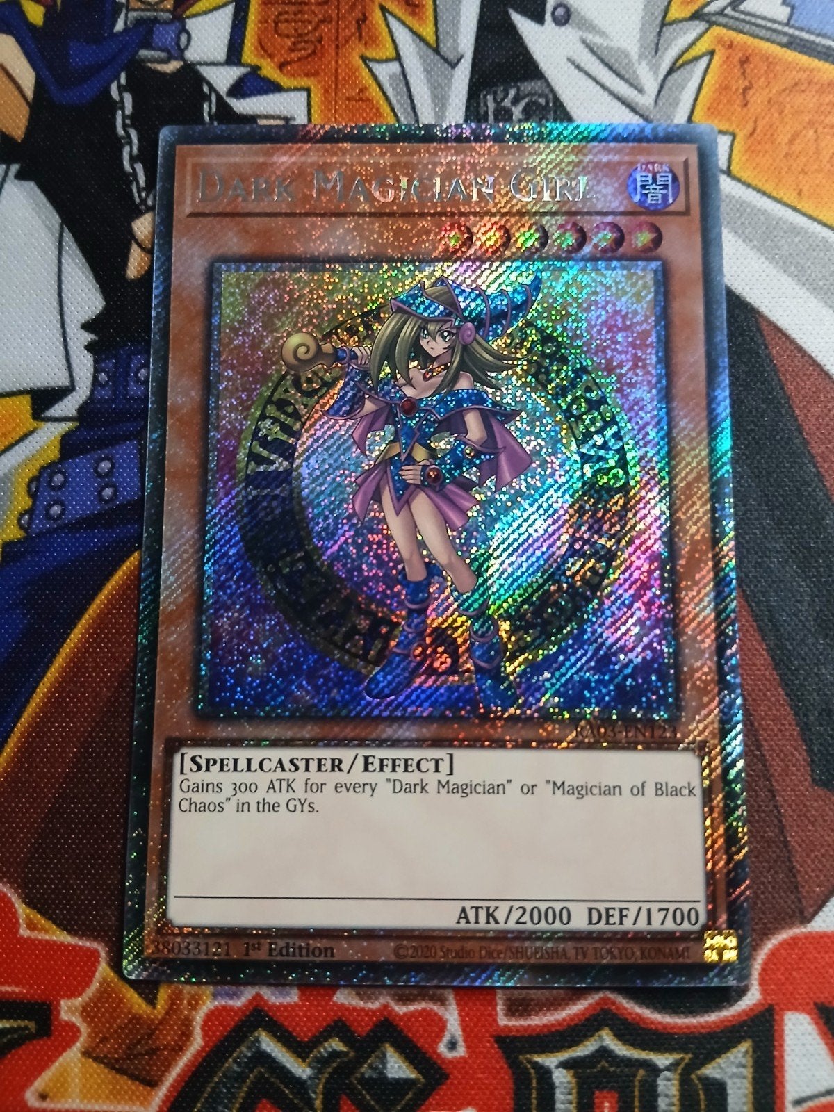 Dark Magician Girl - Platinum Secret Rare RA03 - Yu-Gi-Oh, Ophalen of Verzenden, Zo goed als nieuw, Foil