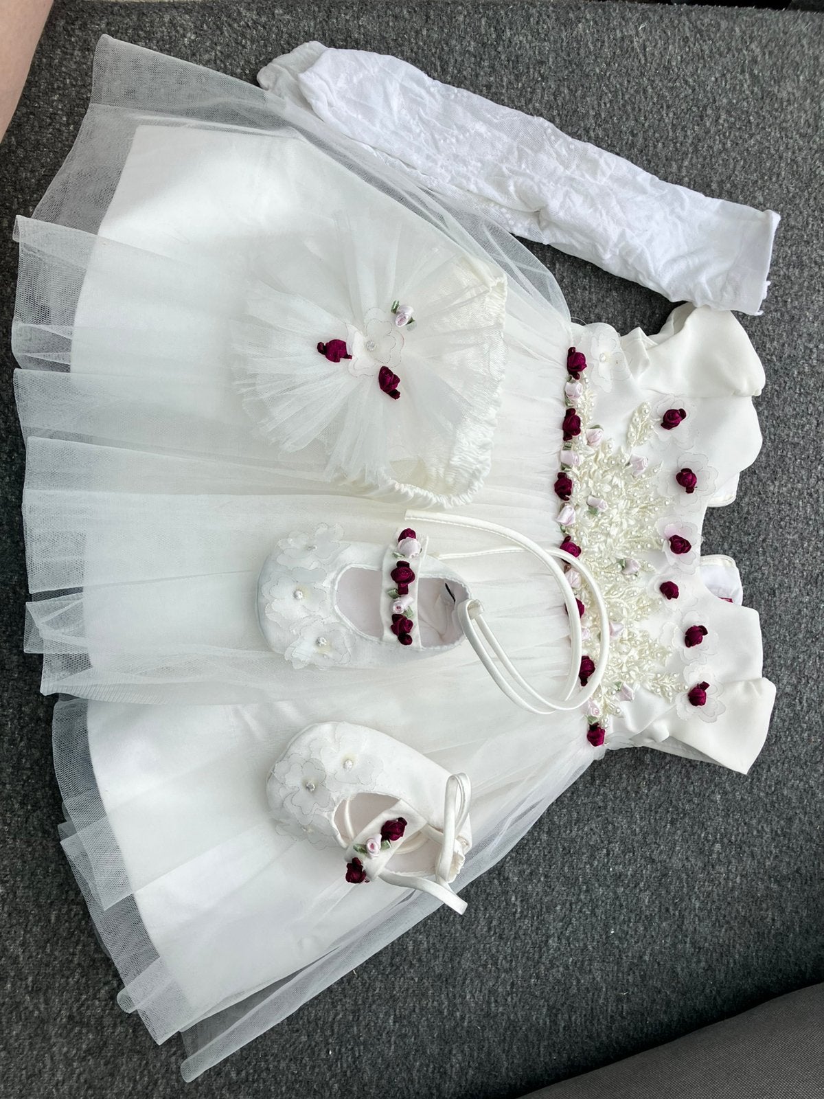 Jurk met haarband, schoentjes en sokjes voor baby, Kinderen en Baby's, Carnavalskleding en Verkleedspullen, Ophalen, Gebruikt