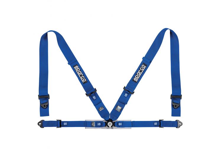 Sparco FIA H4 4-punts gordel Blauw zwart rood, Ophalen of Verzenden