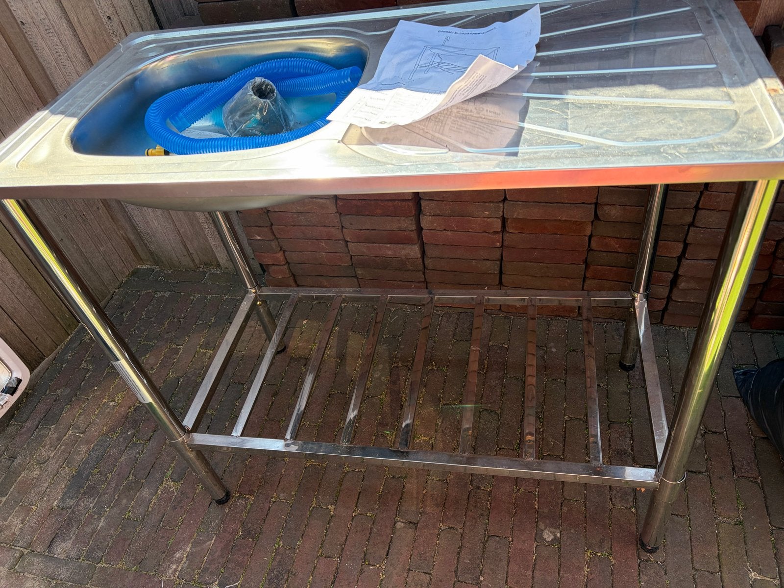RVS Spoelbak met Onderstel - Nieuw, Ophalen of Verzenden, Nieuw, Vrijstaand