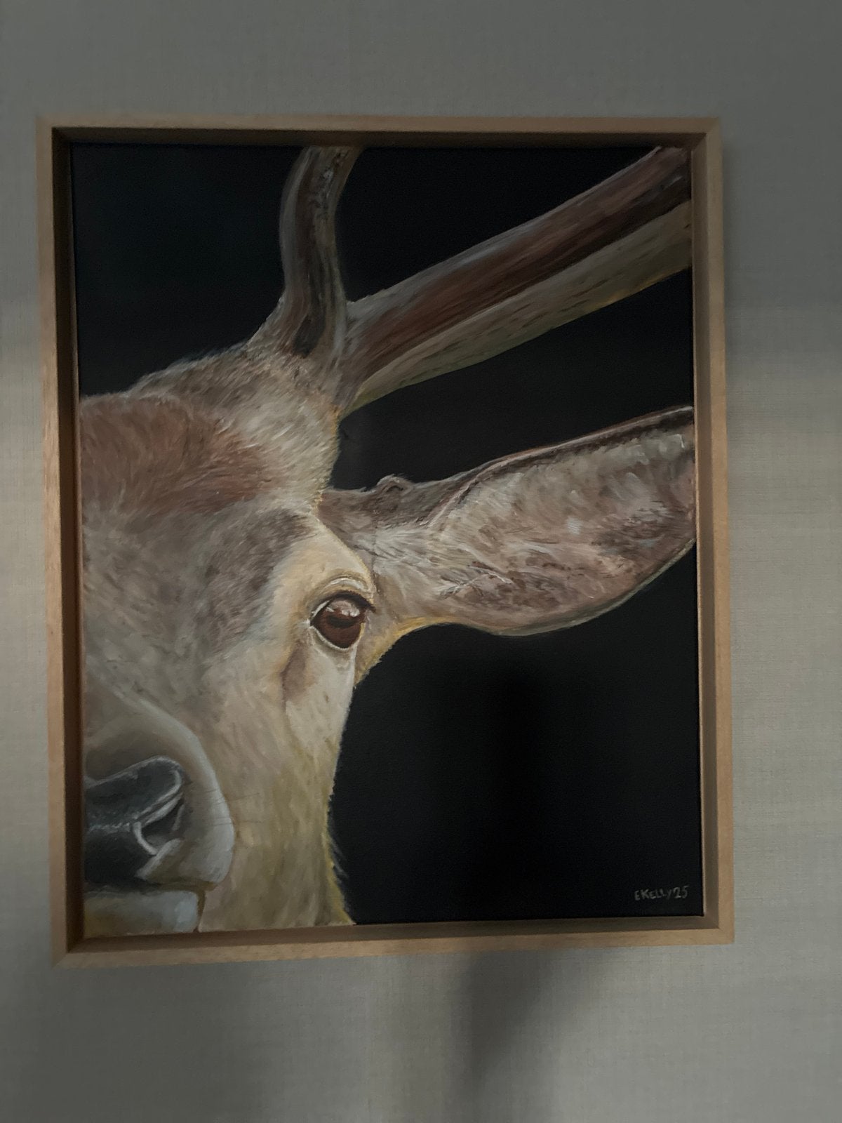 Prachtig schilderij van een hert - Handgeschilderd, Ophalen of Verzenden
