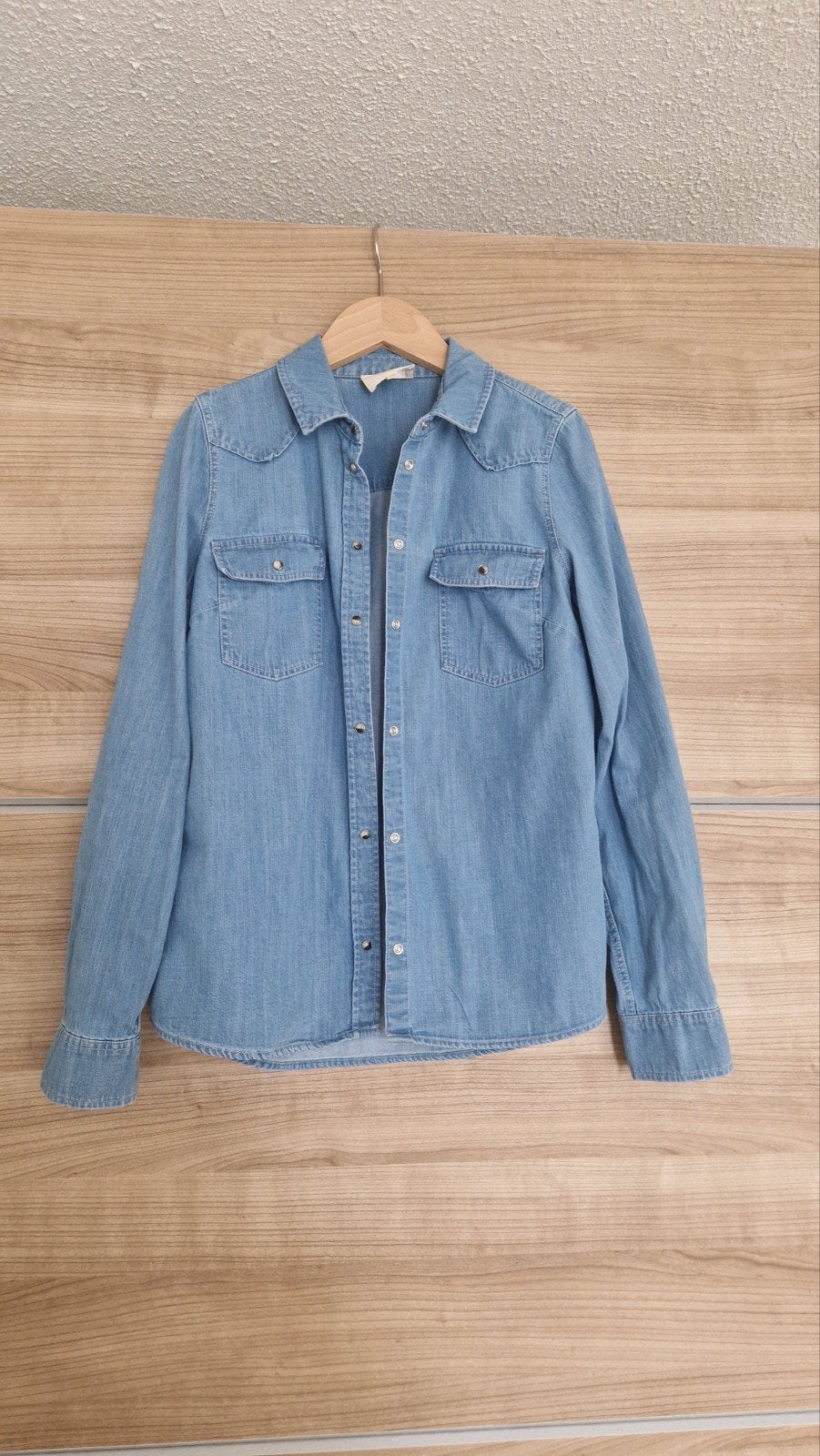 SÉZANE denim overhemd - Maat 34 (XS), Zo goed als nieuw, Maat 34 (XS) of kleiner, Verzenden, Blauw