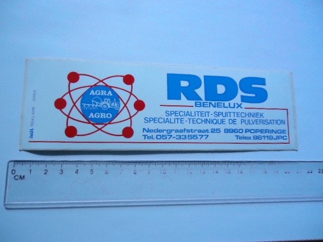 sticker oud RDS BENELUX traktor boer agra agro agri machine, Verzenden, Zo goed als nieuw, Bedrijf of Vereniging