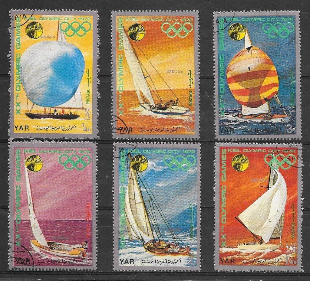Jemen - YAR 1971  Olympische Spelen - Zeilen, Postzegels en Munten, Verzenden, Gestempeld, Midden-Oosten