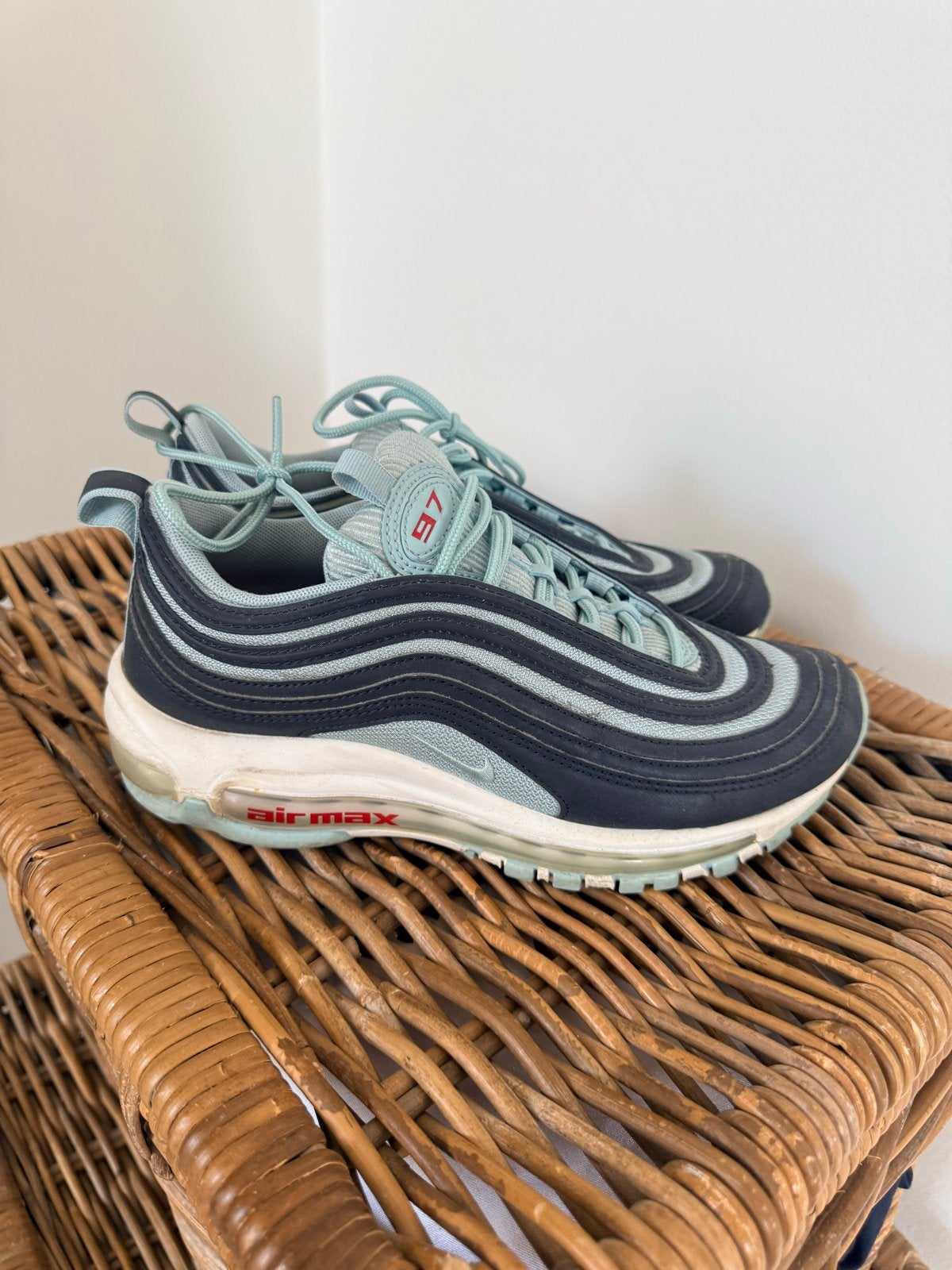 Nike Air Max 97 sneakers - Maat 38.5, Ophalen of Verzenden, Gedragen, Blauw, Sneakers of Gympen