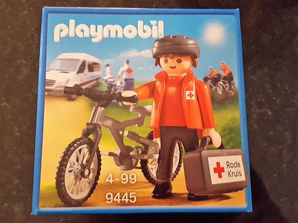 Playmobil 9445 Rode Kruis biker met fiets en EHBO koffer, Ophalen of Verzenden, Nieuw, Complete set