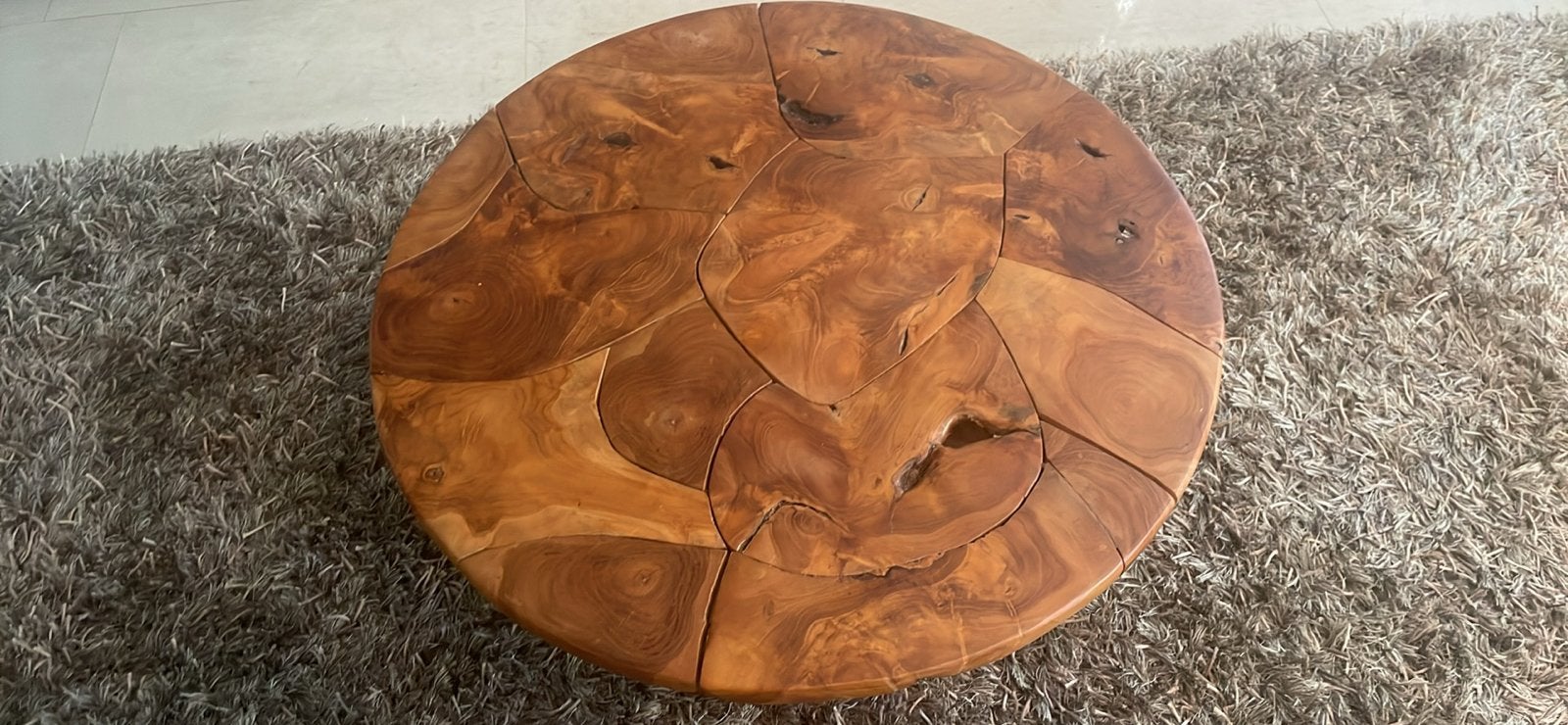 Mooie houten salontafel, diameter 78 cm, Gebruikt, Rond, Overige houtsoorten, 50 tot 100 cm