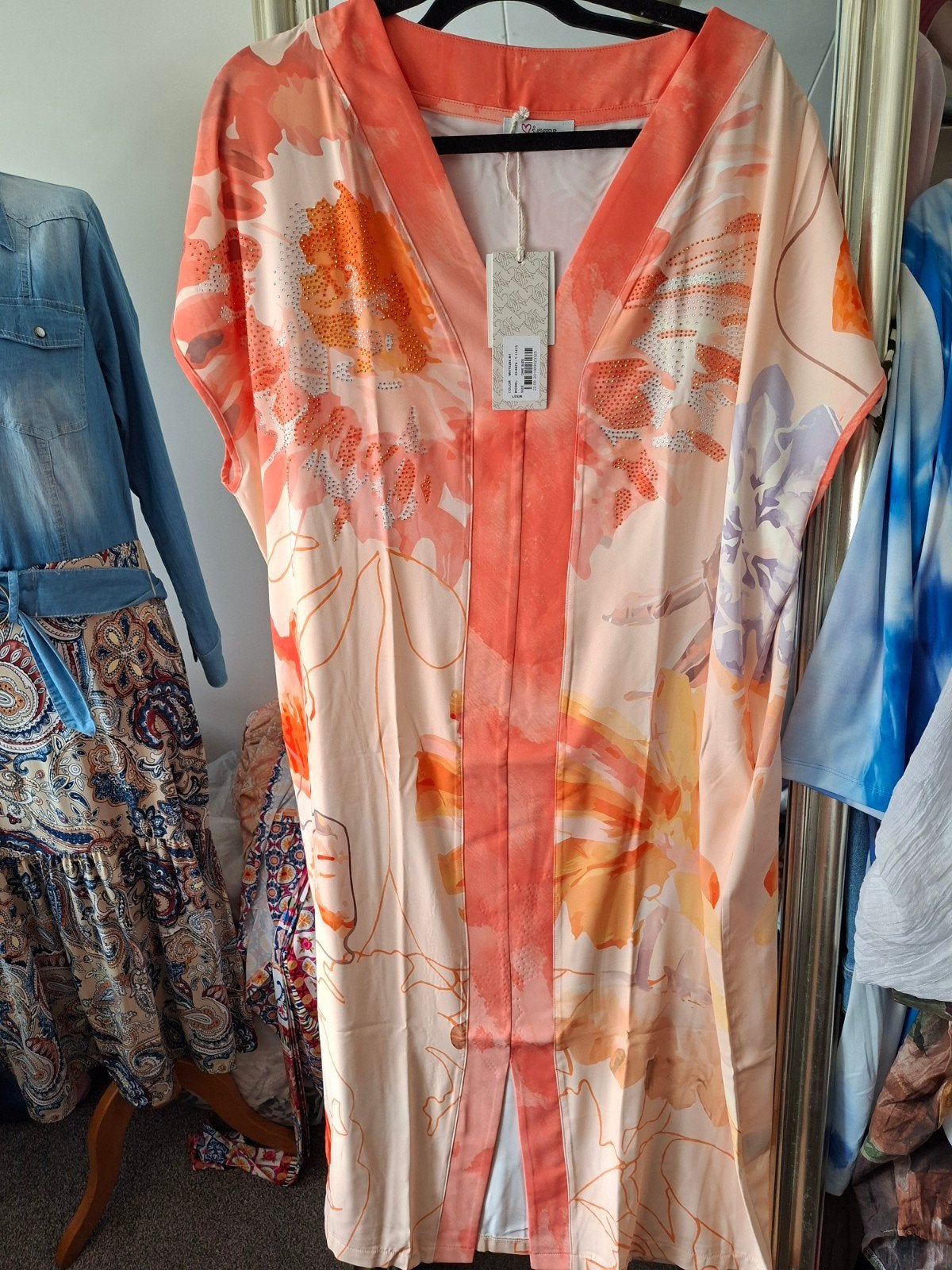 Missy jurk (one size zeker tot een 44 te dragen)nieuw., Kleding | Dames, Jurken, Verzenden, Nieuw, Maat 42/44 (L), Onder de knie