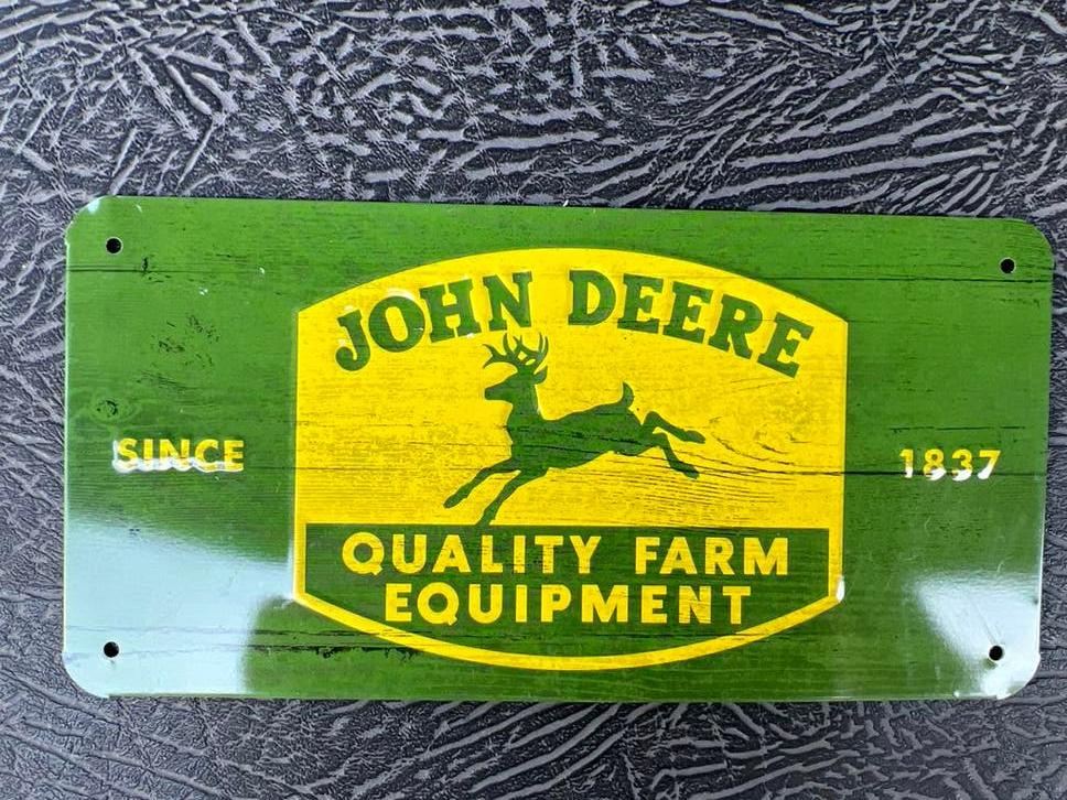 John Deere Nostalgie Plaat €5,-, Verzamelen, Automerken, Motoren en Formule 1, Zo goed als nieuw, Ophalen of Verzenden
