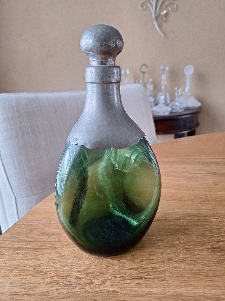Leerdam Gero groene whisky karaf Georg Nilsson., Ophalen of Verzenden