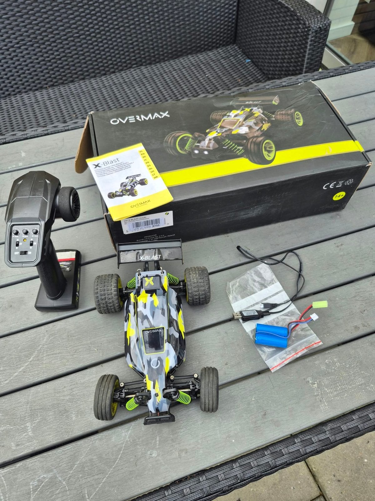 Overmax X-Blast RC auto - Nieuwe accu nodig, Gebruikt, Auto offroad, Schaal 1:16, RTR (Ready to Run)