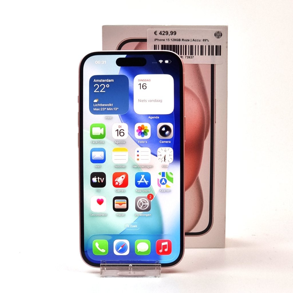 iPhone 15 128GB Roze | Accu: 89%, Apple, Gebruikt, Support@apple.com, One Apple Park Way
Cupertino, CA 95014
United States