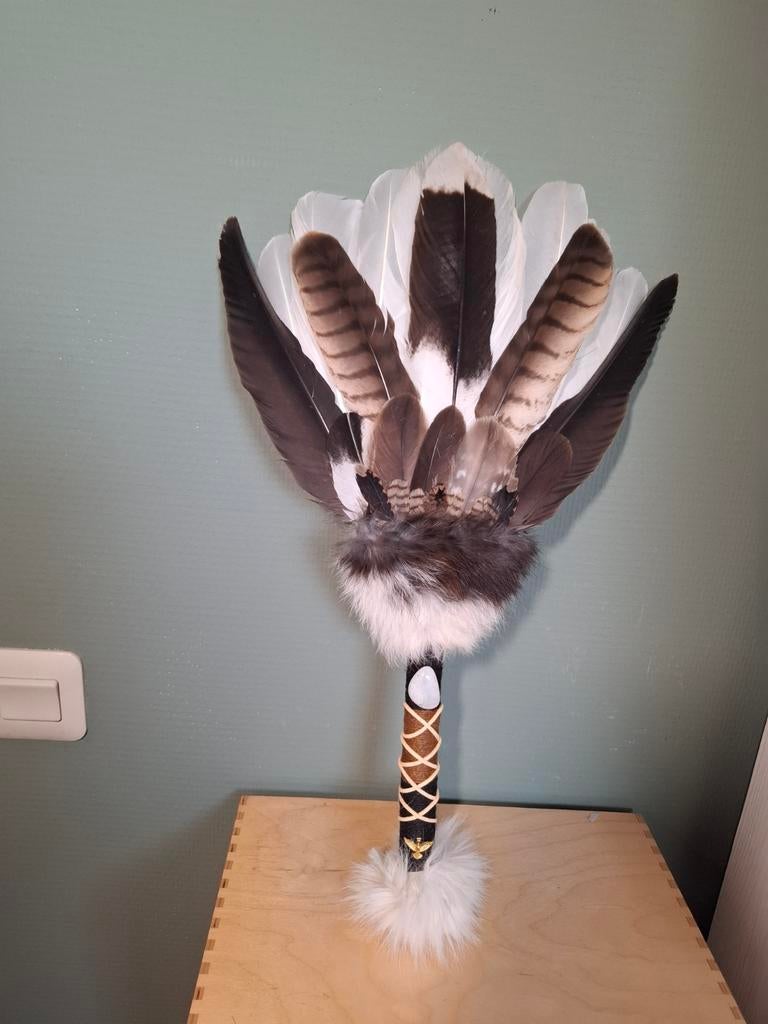 Smudge veren fan van zwaan en buizerd, Ophalen of Verzenden