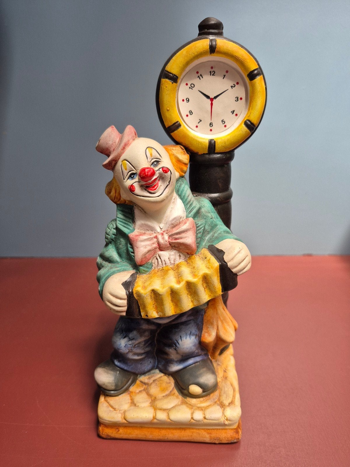 Vintage Clown Spaarpot met nep Klok, Verzamelen, ., Steen, Aardewerk of Keramiek, Ophalen of Verzenden, .