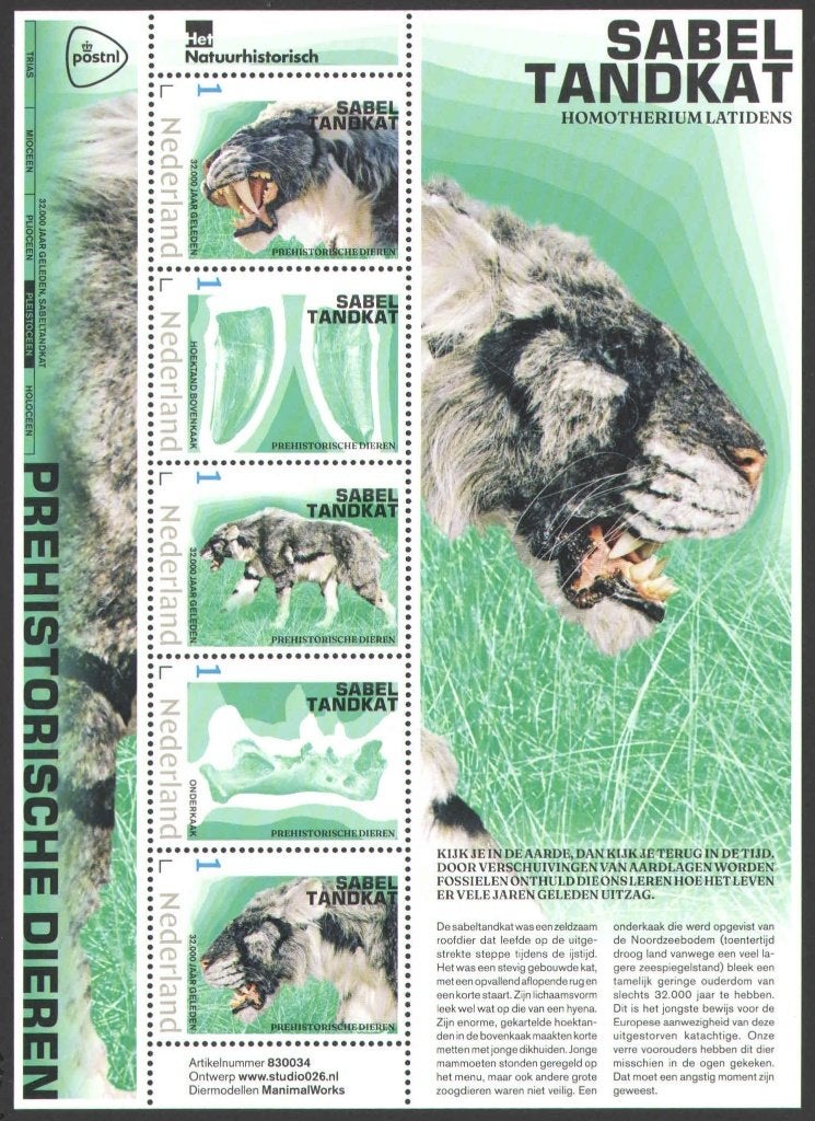 Postzegels Prehistorische dieren: Sabeltandtijger, Ophalen of Verzenden, Na 1940, Postfris