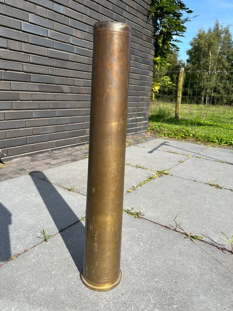 Grote messing artillerie granaathuls M.12 MV.82, Verzamelen, Ophalen, Overige soorten, Overige gebieden, Hulzen of Bodemvondsten