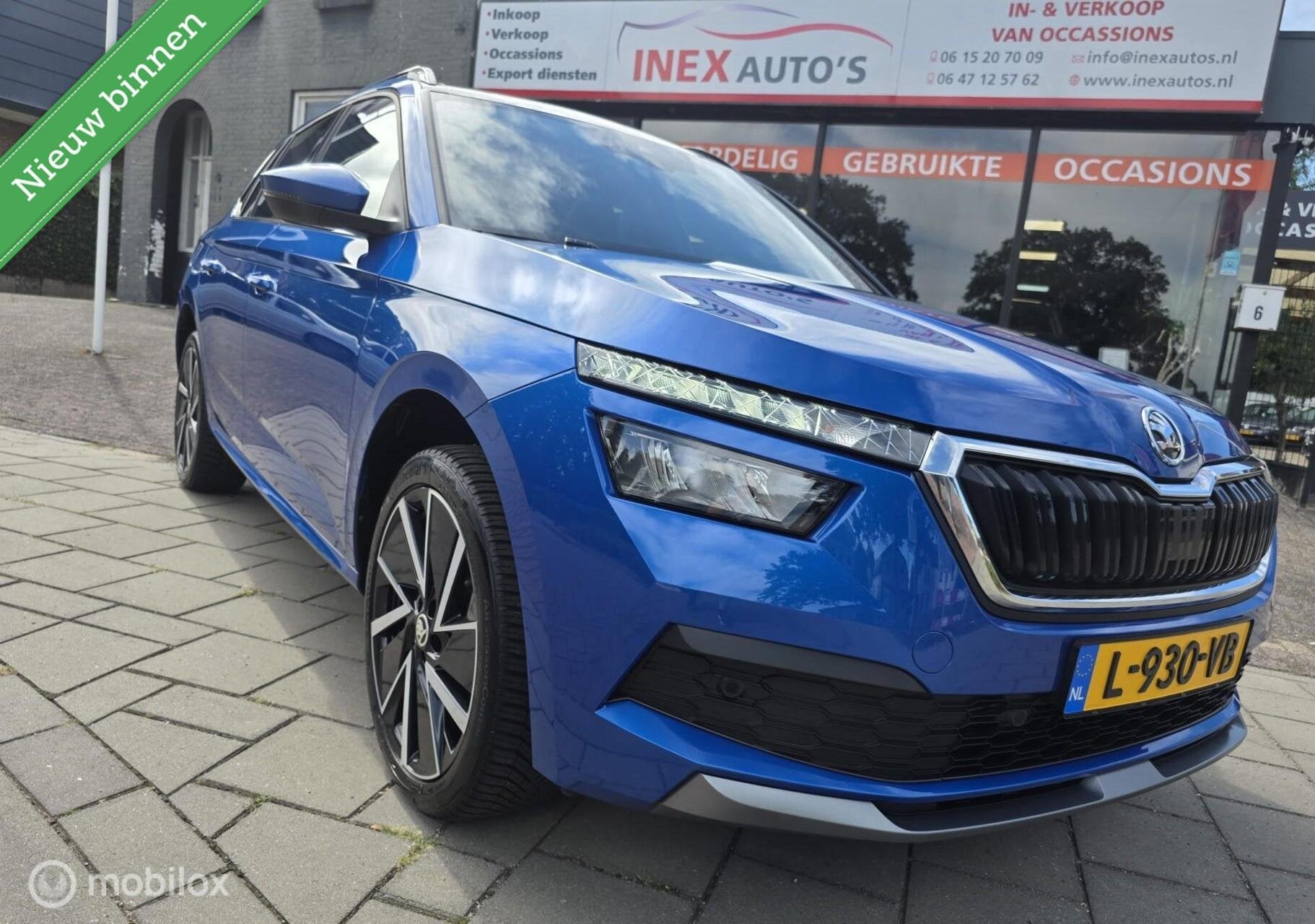 Skoda Kamiq 1.0 TSI Sport Business/ Panorama dak / Achteruit, Gebruikt, Euro 6, Blauw, 49 €/maand