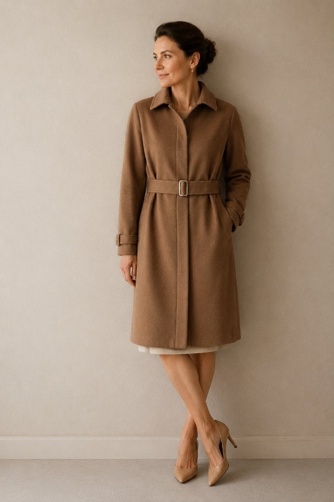Max Mara Camel Mantel Wol Angora Quiet Luxury Chic EU 38 40, Maat 38/40 (M), Bruin, Verzenden, Max Mara