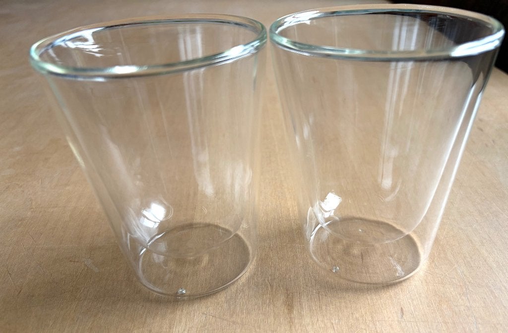 Glazen 2 x dubbelwandig frisdrank water thee koffie, Ophalen of Verzenden, Zo goed als nieuw, Overige typen