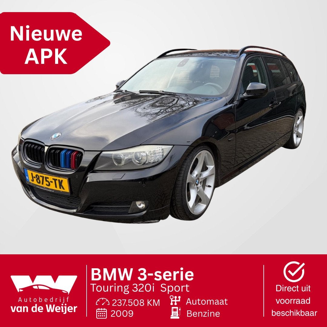 BMW 3-serie Touring 320i Autmaat Sport Goed onderhouden, Automaat, Euro 5, Achterwielaandrijving, Zwart