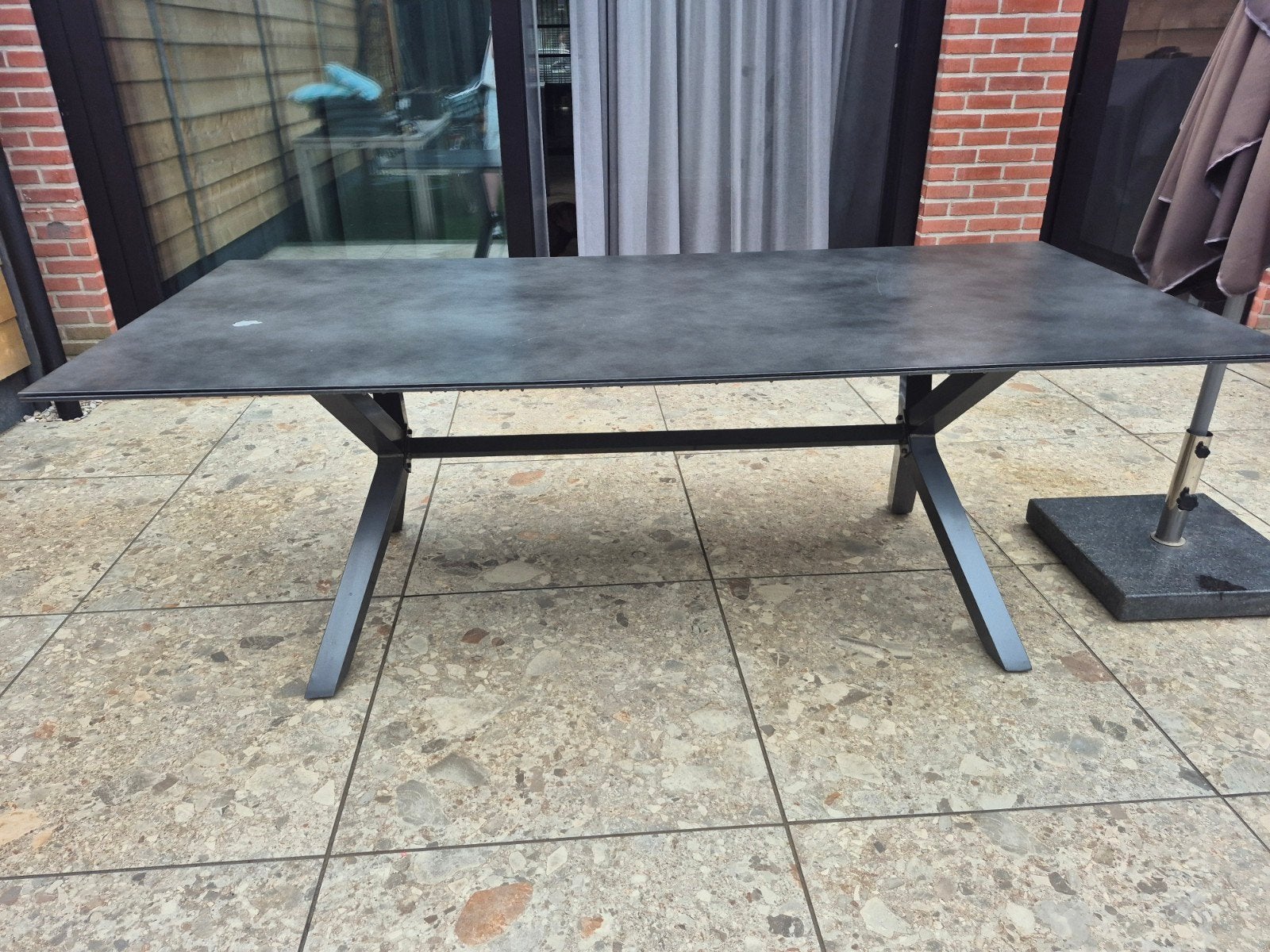 Tuin/eettafel 220x100, Ophalen of Verzenden, Gebruikt, Rechthoekig