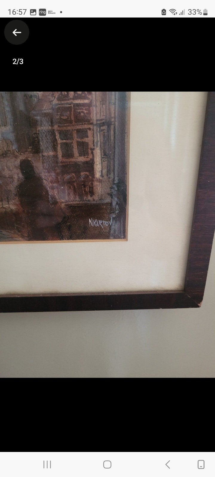 Schilderij Domtoren Utrecht, gesigneerd N. Kartov, 1978, Ophalen, Handgeschilderd, Stads- / dorpsgezicht