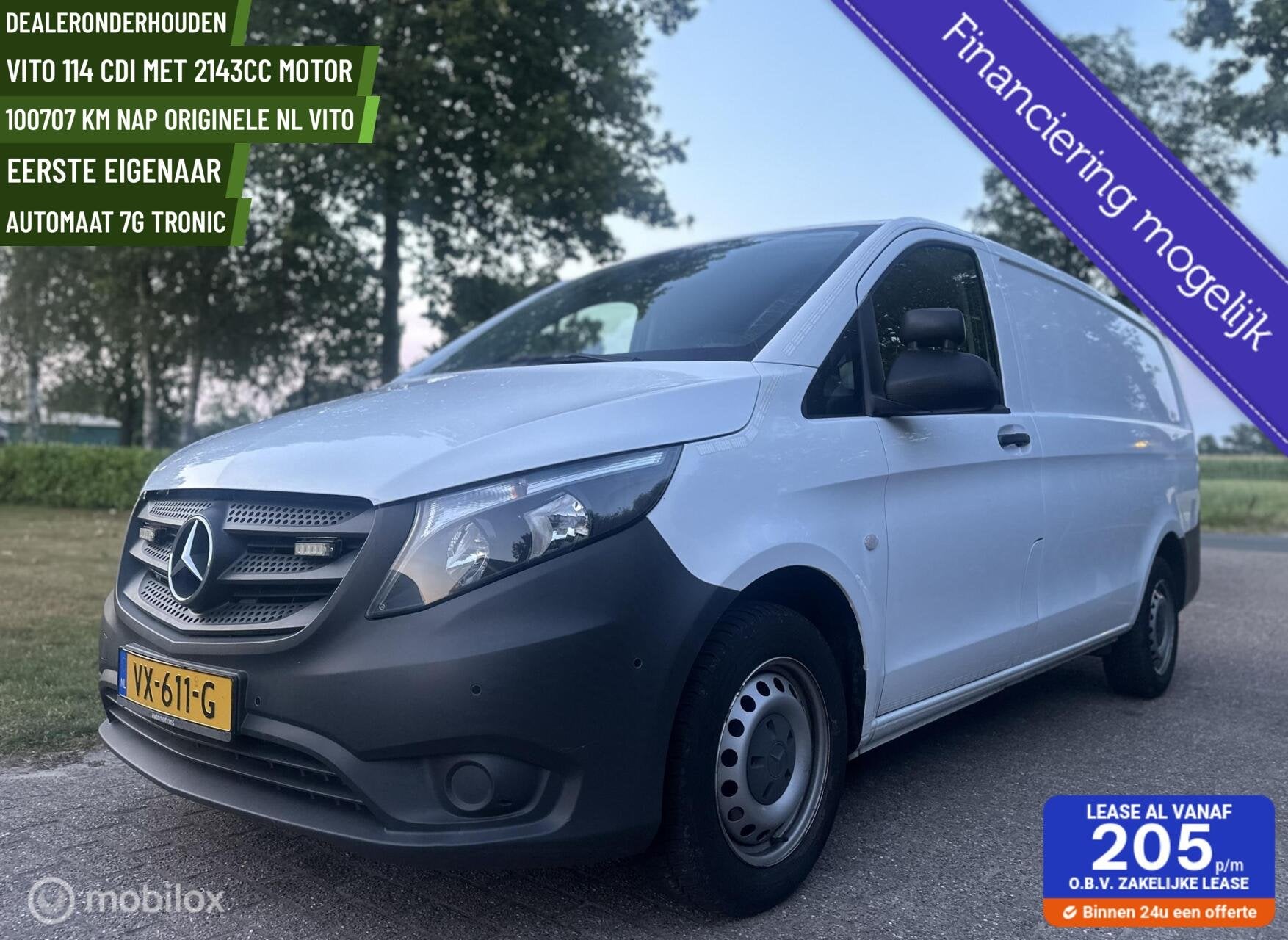 Mercedes benz Vito 114cdi Lang Automaat 2143cc Airco PDC, Auto's, Automaat, Gebruikt, 4 cilinders, 2000 kg