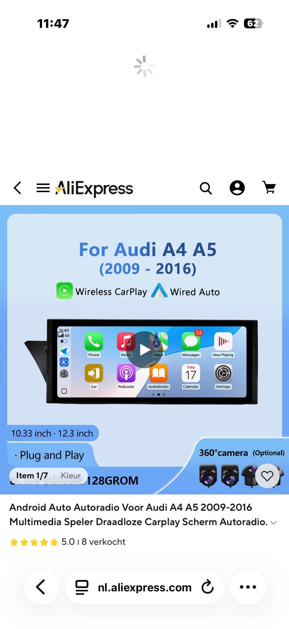 Android Auto Autoradio voor Audi A4 A5 (2009-2016), Auto diversen, Ophalen of Verzenden, Nieuw