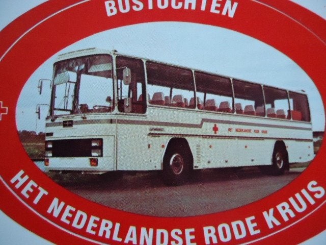 sticker oud Van Hool Autobus bus rode kruis oldtimer 40 cent, Verzamelen, Verzenden, Zo goed als nieuw, Bedrijf of Vereniging