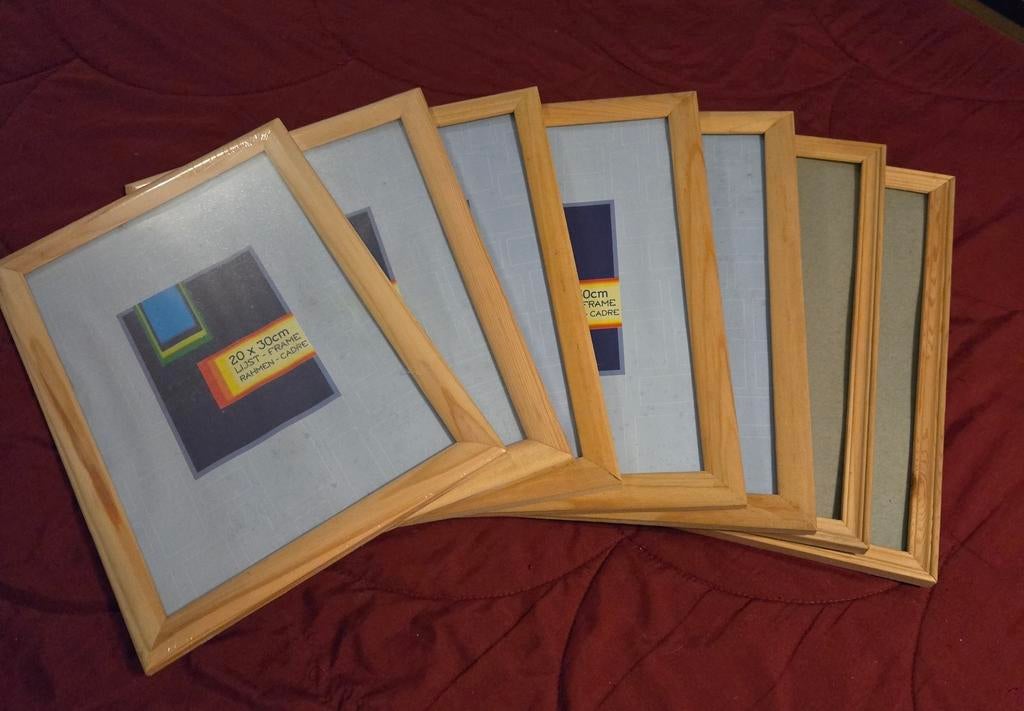 Set van 6 houten fotolijstjes 20x30cm, Ophalen of Verzenden, Nieuw
