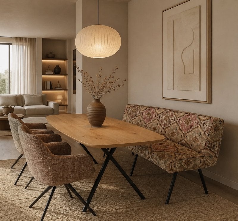 Pumba ovale eettafelbank HE Design 165cm vanaf €1279,-, Ophalen, Overige kleuren, Nieuw, Stof