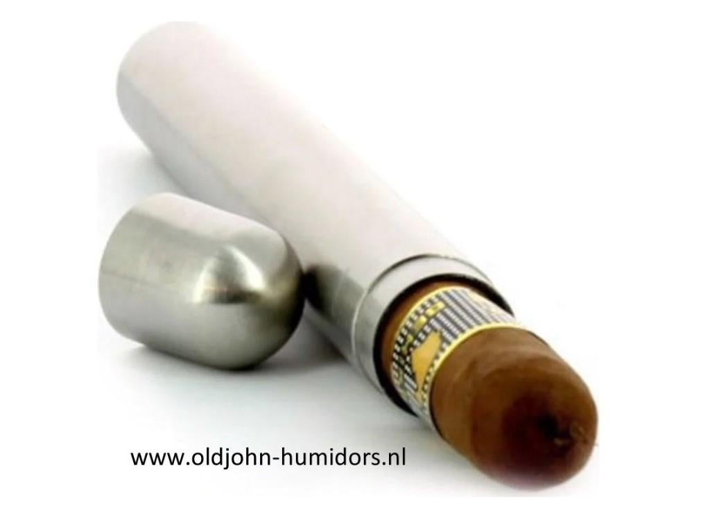 SIGARENKOKER ADORINI RVS + BEVOCHTIGER+ CEDER 1 SIGAAR  sk01, Verzenden, Nieuw, Tabaksdoos of Verpakking