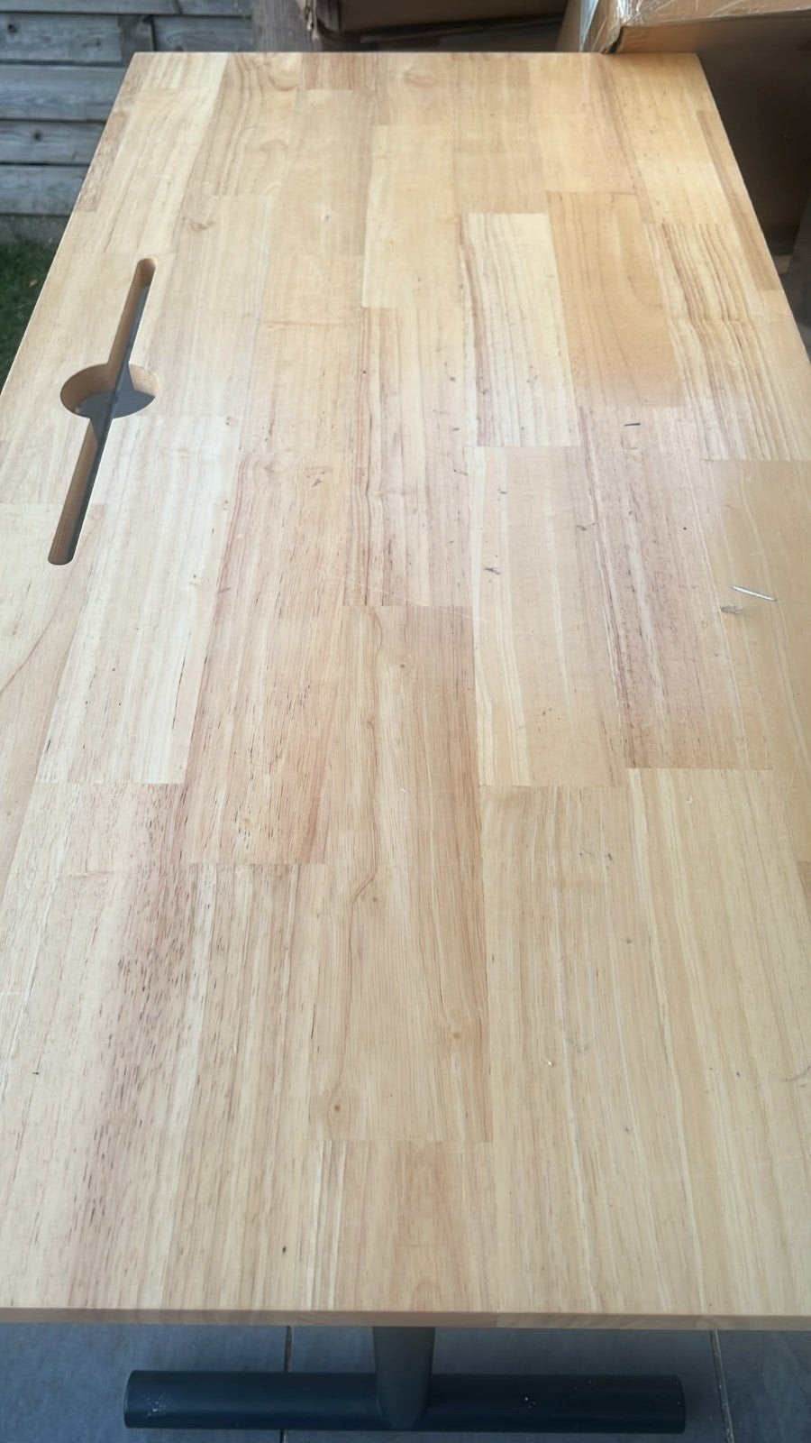 Houten bureau met kabeldoorvoer, Ophalen, Gebruikt, Hout, Kabelgoot