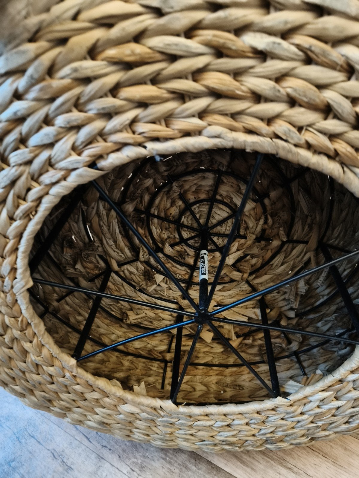 Ikea poef met eventueel H&M plaid, Ophalen, Riet of Rotan, Zo goed als nieuw, 50 tot 75 cm
