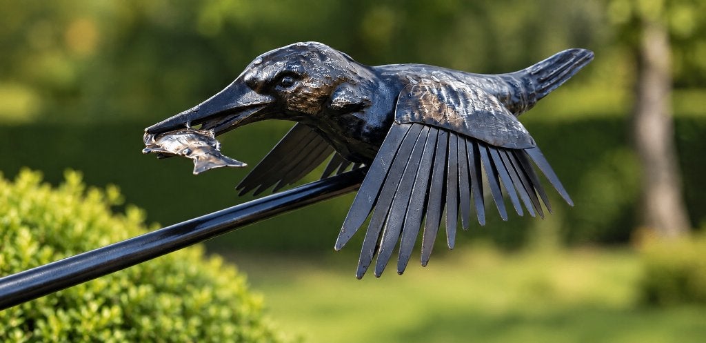 RVS BALANSPRIKKER – IJSVOGELS, Nieuw, Info@huisentuindecoratiemarie.nl, Huis en tuin decoratie marie, Peize