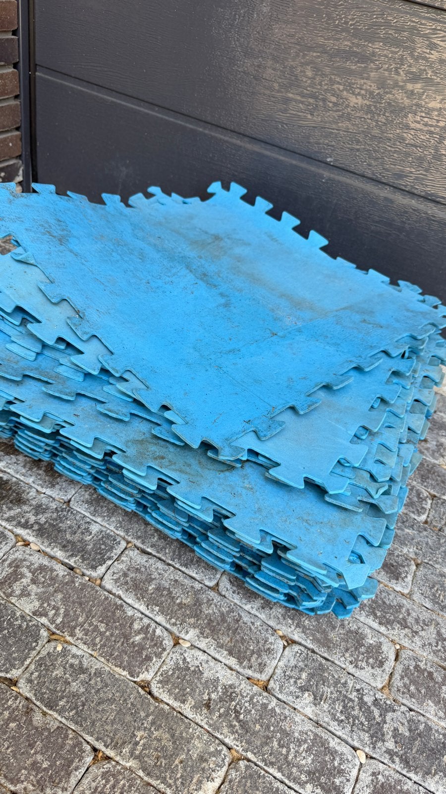 40 Blauwe rubberen tegels voor zwembad, Ophalen of Verzenden, Gebruikt, Overige typen