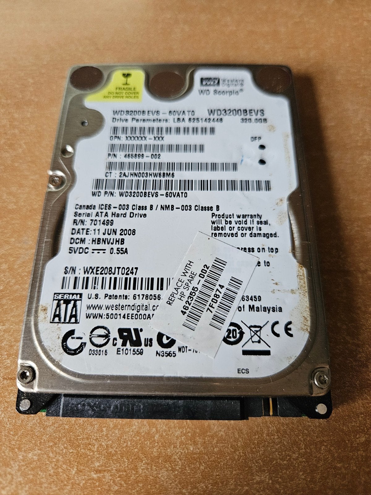 WD Scorpio 320GB SATA HDD - Interne Harde Schijf, Computers en Software, Harde schijven, Intern, 320GB, Ophalen of Verzenden, Laptop