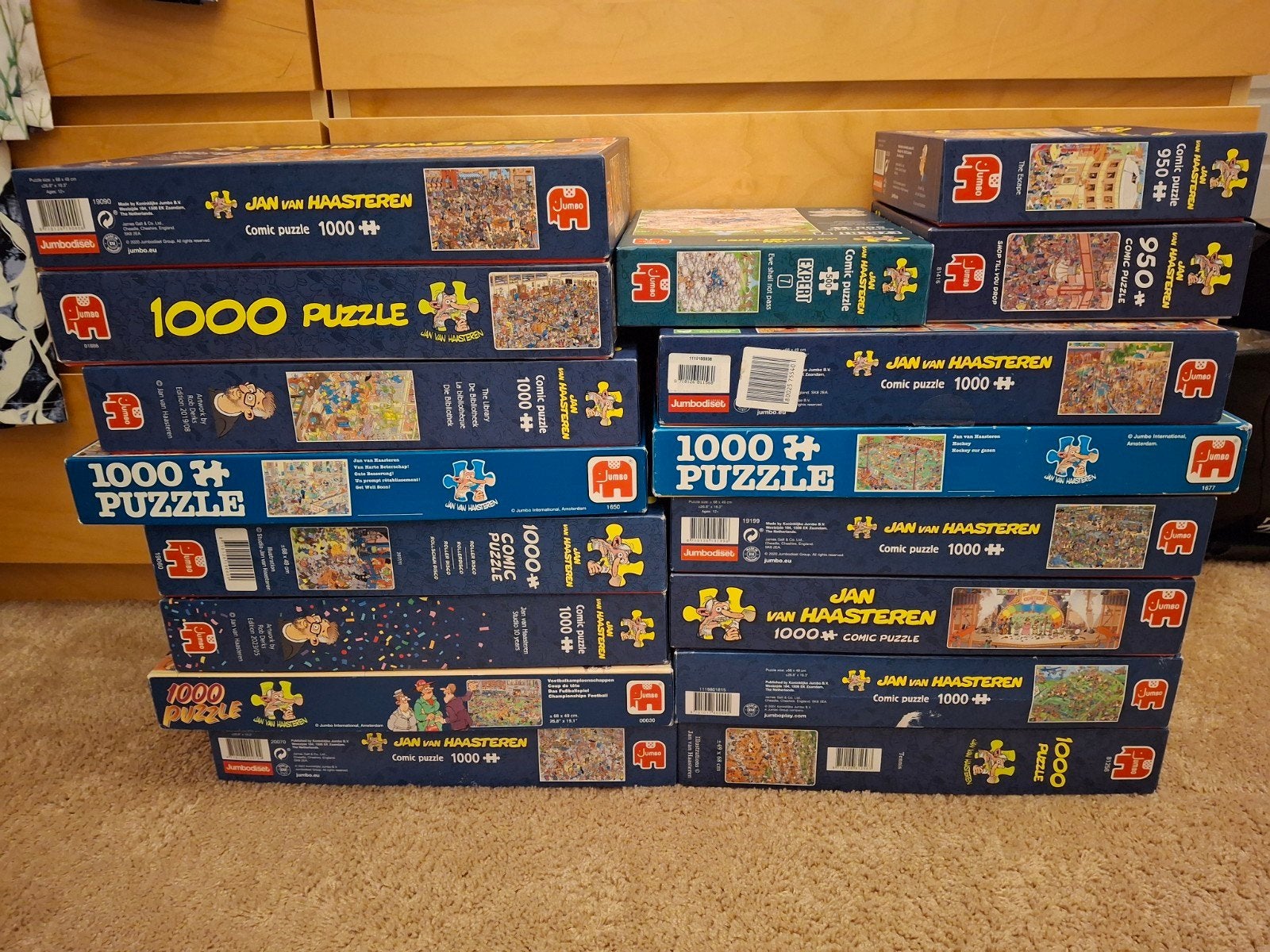 Heel veel puzzels van Haasteren, Hobby en Vrije tijd, Denksport en Puzzels, Ophalen, 500 t/m 1500 stukjes, Zo goed als nieuw