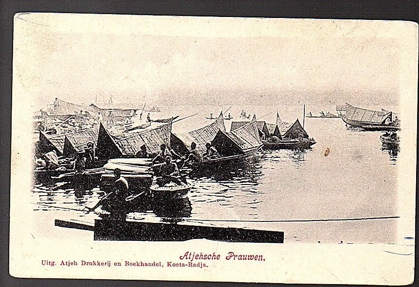 Ned Indië  1900 Boats in Atjeh  (NI24-11), Ophalen, Voor 1920, Buiten Europa