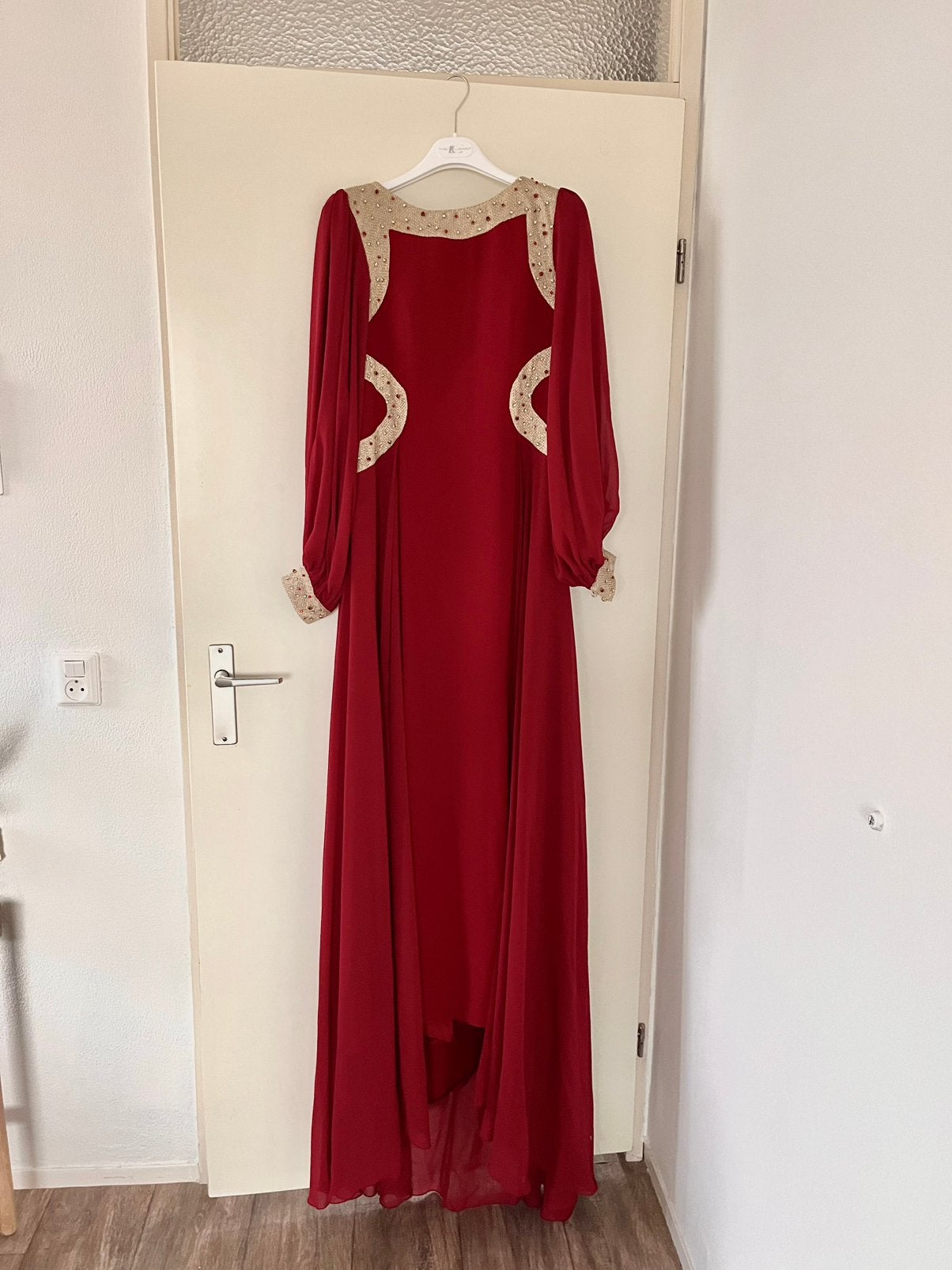 Feest jurk Bordeauxrode Elegante Avondjurk, Kleding | Dames, Maat 38/40 (M), Galajurk, Zwart, Ophalen of Verzenden