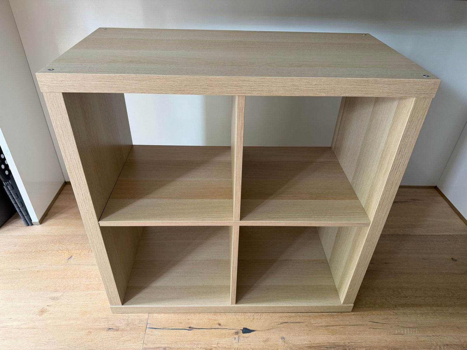 2x IKEA KALLAX Kastje met 4 vakken - Licht eiken, Ophalen, Met plank(en), 50 tot 100 cm, Zo goed als nieuw