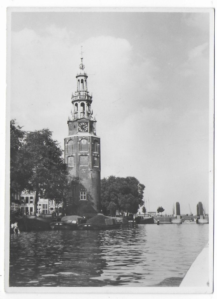 Amsterdam Montelbaantoren ongelopen Ansichtkaart ( B6626), Verzamelen, Ansichtkaarten | Nederland, Ophalen of Verzenden, 1940 tot 1960