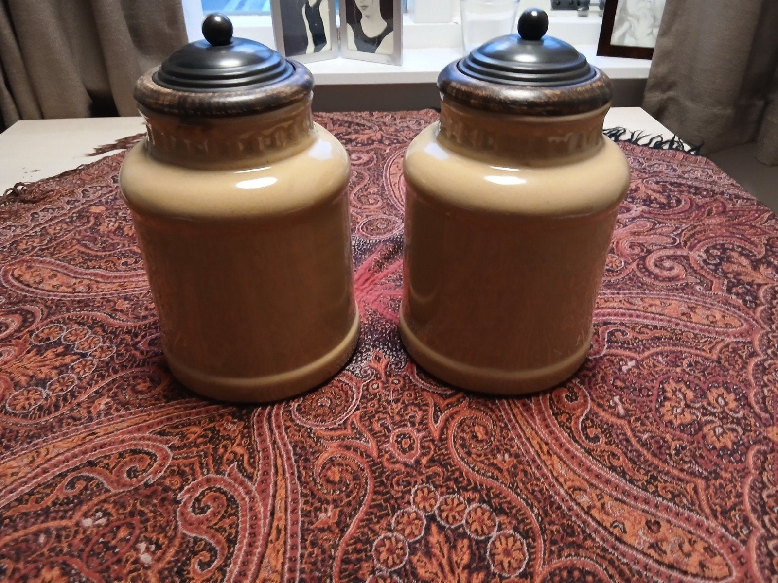 Set van 2 landelijke potten van De Plantage Barneveld, Tuin en Terras, Rond, Binnen, Ophalen of Verzenden, Zo goed als nieuw