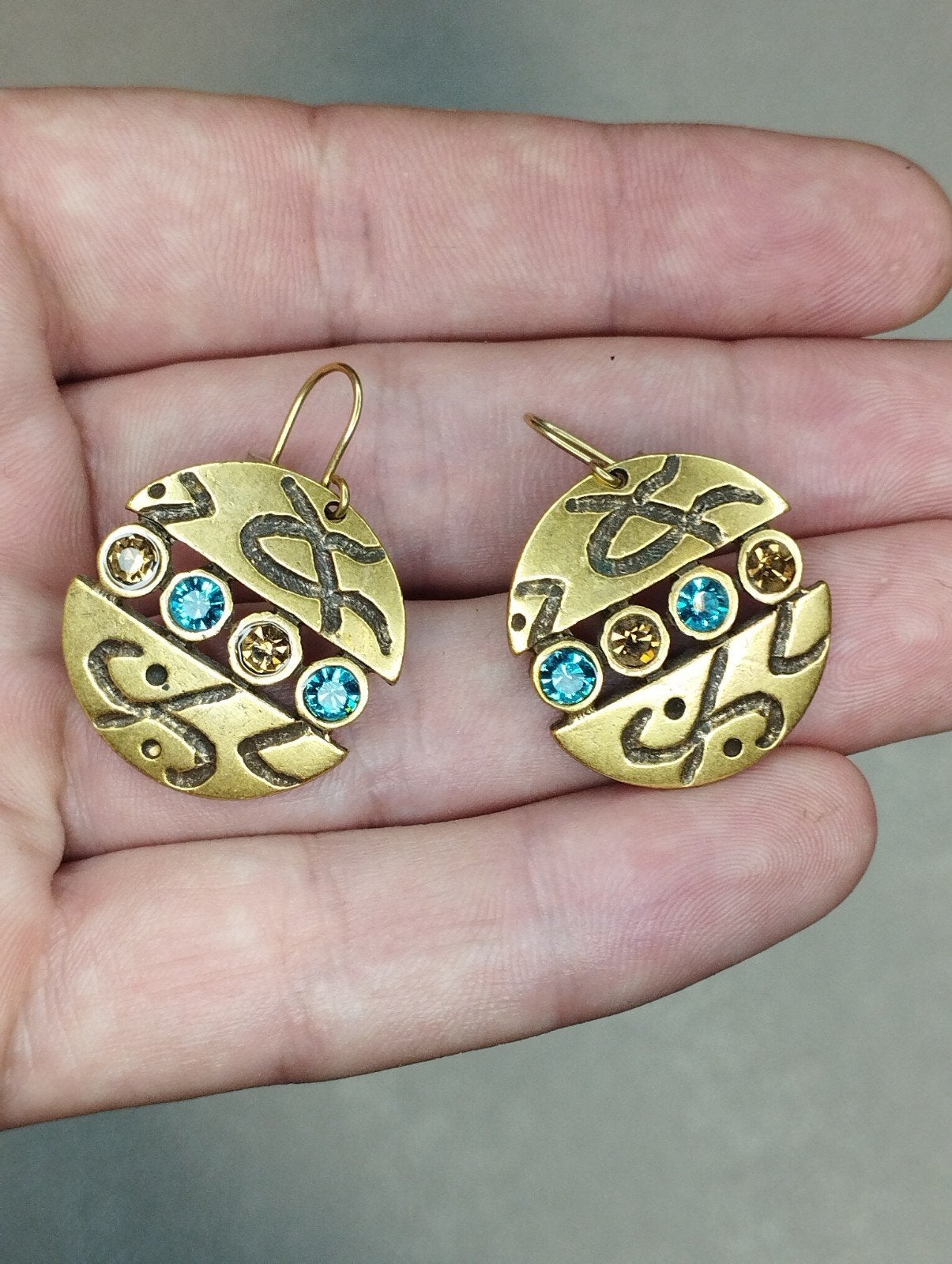 Prachtige vintage oorbellen CHICOS, Ophalen of Verzenden, Zo goed als nieuw, Goud, Overige materialen