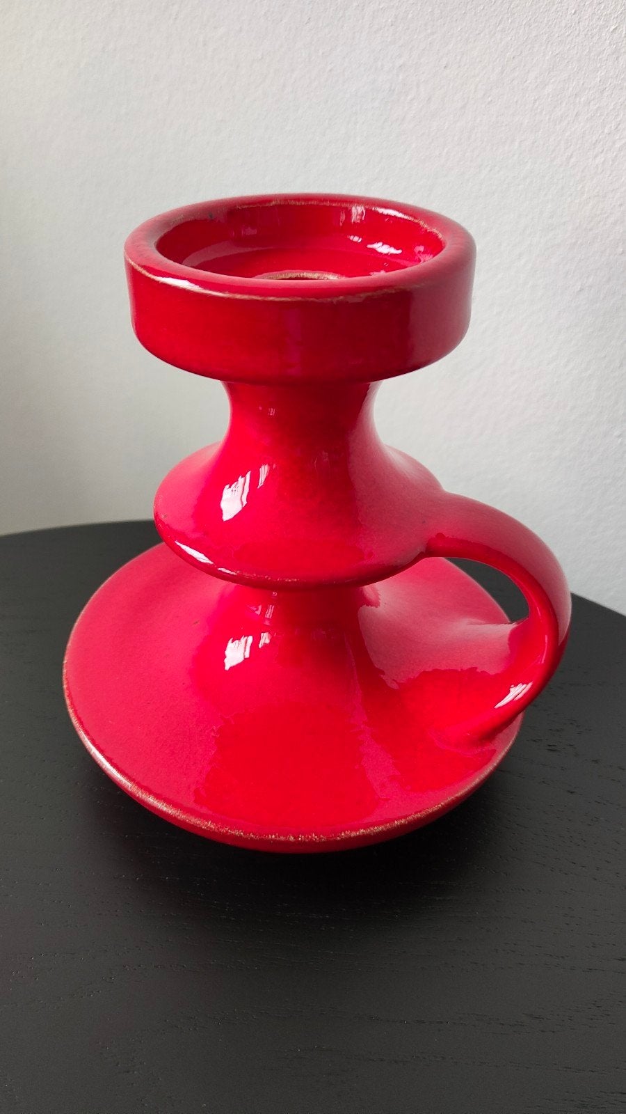 Steuler kandelaar rood vintage keramiek W. Germany Zalloni, Ophalen of Verzenden